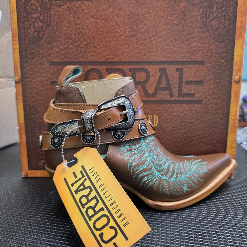 Corral Brown and Turquoise Heeled Boots